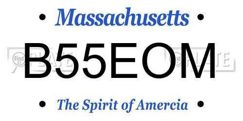 B55EOM Massachusetts License Plate