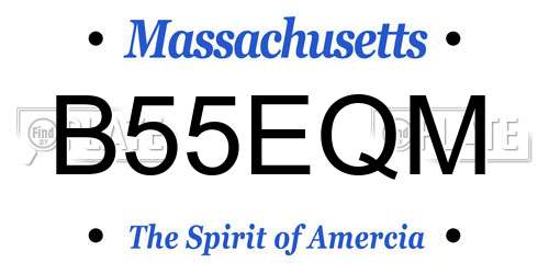 B55EQM Massachusetts License Plate