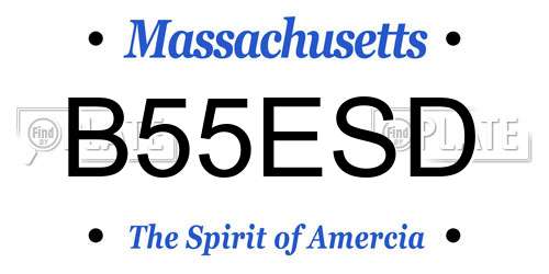 B55ESD Massachusetts License Plate