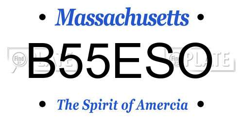 B55ESO Massachusetts License Plate