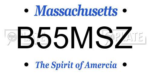 B55MSZ Massachusetts License Plate