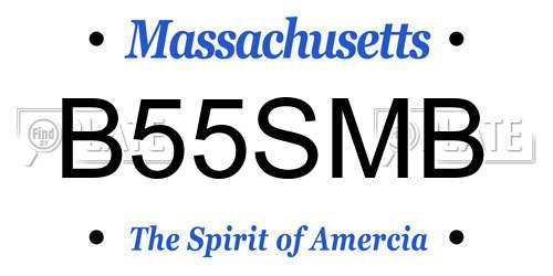 B55SMB Massachusetts License Plate