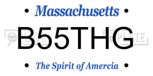 B55THG Massachusetts License Plate