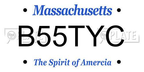 B55TYC Massachusetts License Plate