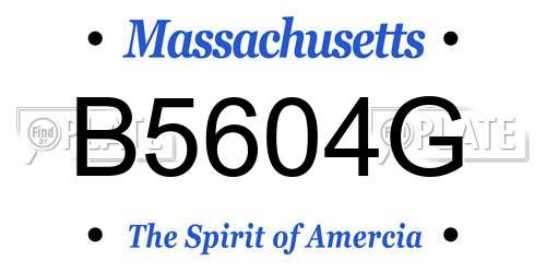 B5604G Massachusetts License Plate