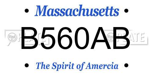 B560AB Massachusetts License Plate