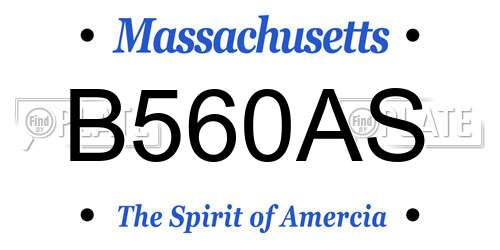 B560AS Massachusetts License Plate
