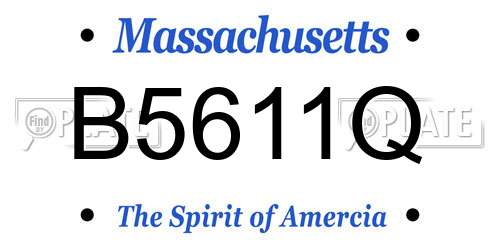 B5611Q Massachusetts License Plate