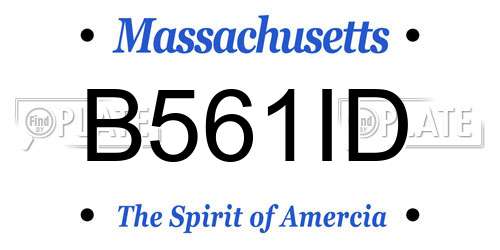 B561ID Massachusetts License Plate
