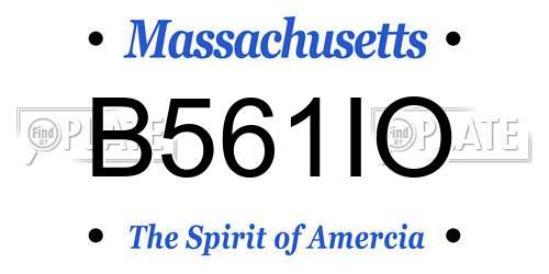 B561IO Massachusetts License Plate