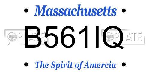 B561IQ Massachusetts License Plate