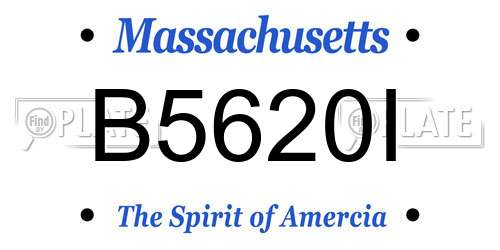 B5620I Massachusetts License Plate