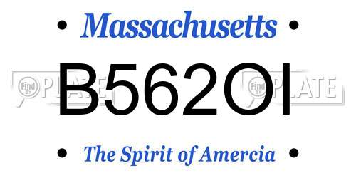 B562OI Massachusetts License Plate