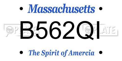 B562QI Massachusetts License Plate