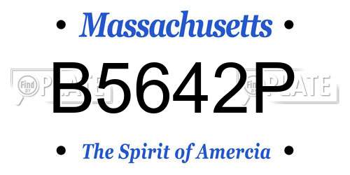 B5642P Massachusetts License Plate