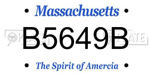B5649B Massachusetts License Plate