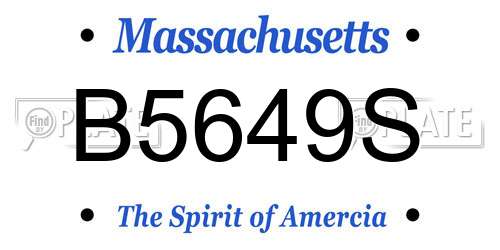 B5649S Massachusetts License Plate