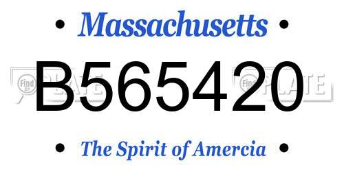 B565420 Massachusetts License Plate