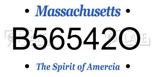 B56542O Massachusetts License Plate