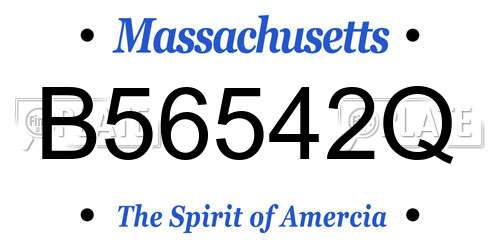 B56542Q Massachusetts License Plate