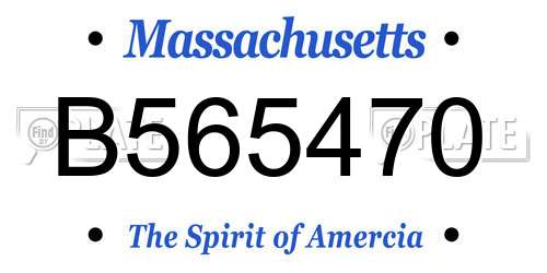B565470 Massachusetts License Plate