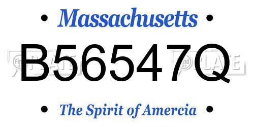 B56547Q Massachusetts License Plate
