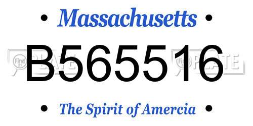 B565516 Massachusetts License Plate
