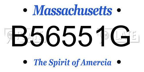 B56551G Massachusetts License Plate