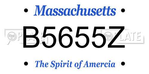 B5655Z Massachusetts License Plate