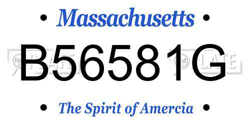 B56581G Massachusetts License Plate