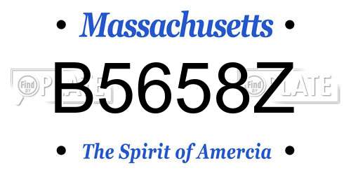 B5658Z Massachusetts License Plate