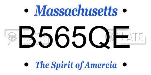 B565QE Massachusetts License Plate