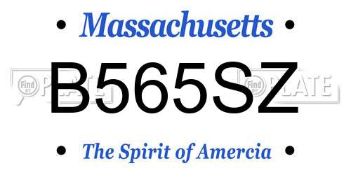 B565SZ Massachusetts License Plate