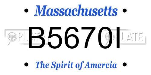 B5670I Massachusetts License Plate