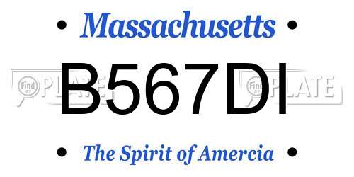 B567DI Massachusetts License Plate