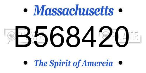 B568420 Massachusetts License Plate