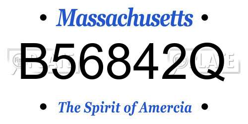 B56842Q Massachusetts License Plate