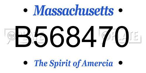 B568470 Massachusetts License Plate