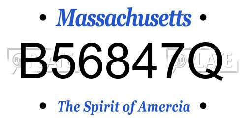 B56847Q Massachusetts License Plate