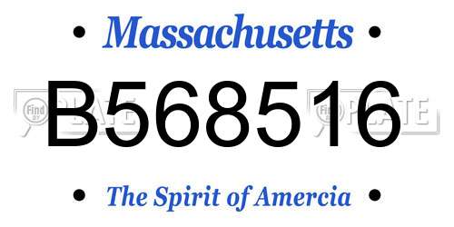 B568516 Massachusetts License Plate