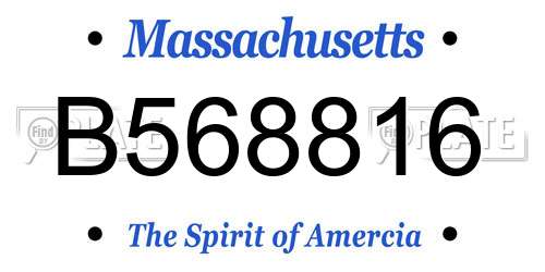 B568816 Massachusetts License Plate