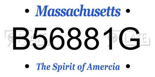 B56881G Massachusetts License Plate