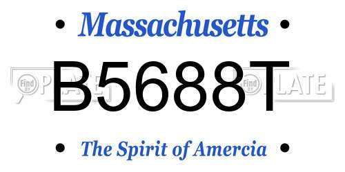 B5688T Massachusetts License Plate