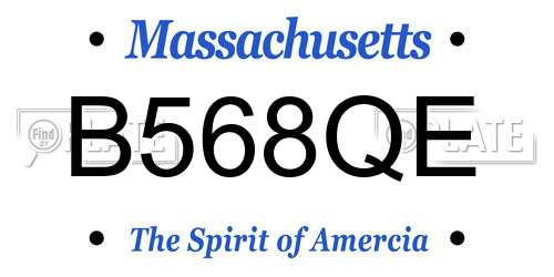 B568QE Massachusetts License Plate