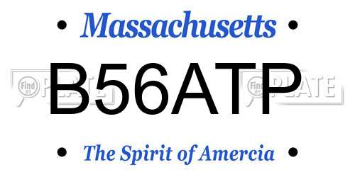 B56ATP Massachusetts License Plate