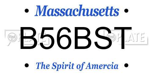 B56BST Massachusetts License Plate