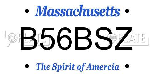 B56BSZ Massachusetts License Plate