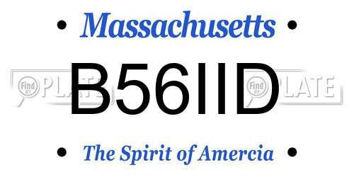 B56IID Massachusetts License Plate