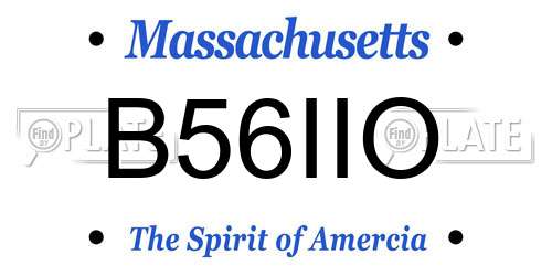 B56IIO Massachusetts License Plate