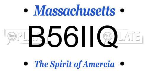 B56IIQ Massachusetts License Plate
